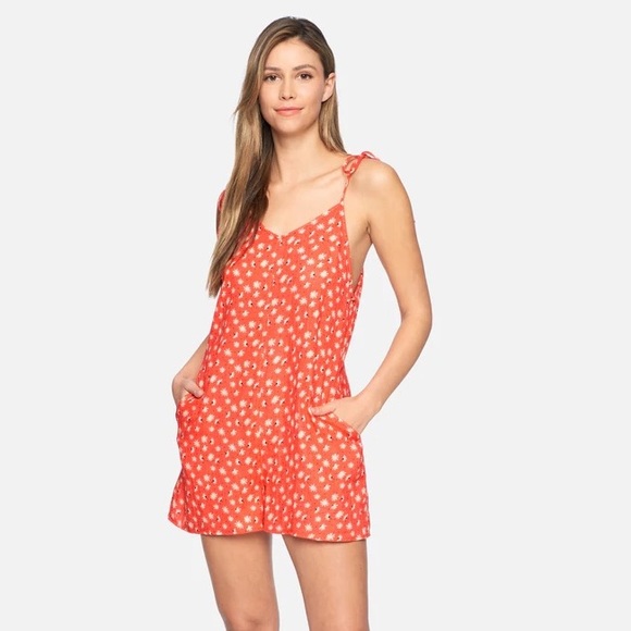 🔆HURLEY🔆 RLY NATURALS TIE STRAP ROMPER - Picture 3 of 14
